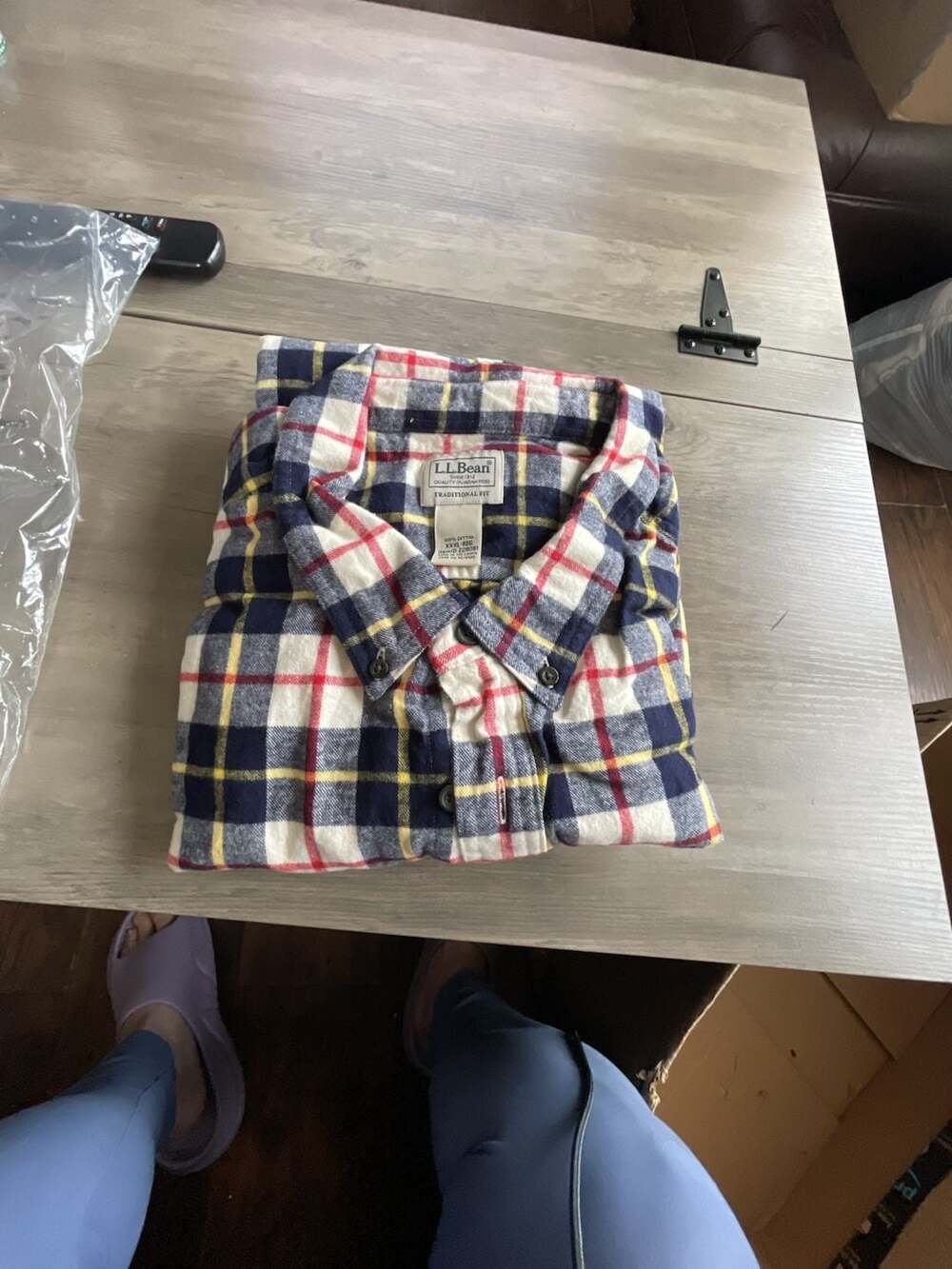 #A180 L.L. Bean Plaid Flannel Shirt Size XXXL-REG Traditional Fit